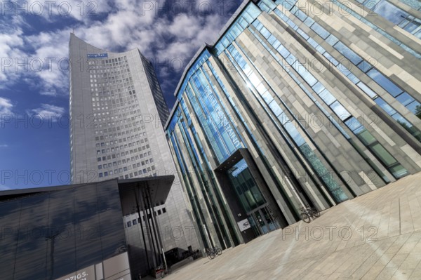 City skyscraper at Augustusplatz, Saxony, Germany, 26 August 2025 < english> City skyscraper at Augustusplatz, Saxony, August 26, 2025