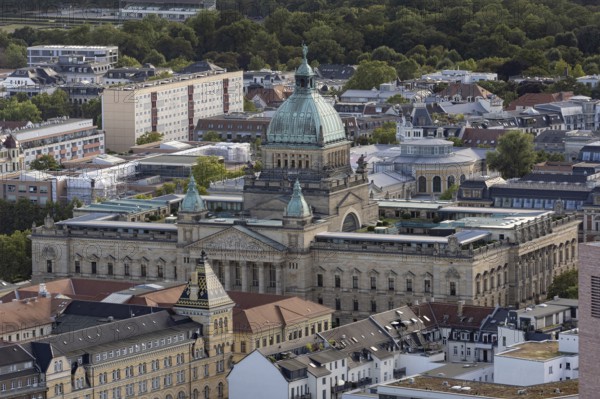 View from the observation deck of the City Tower to the Federal Administrative Court, Leipzig, Saxony, Germany, 26 August 2025 < english> View from the observation deck of the City Tower to the Federal Administrative Court, Saxony, August 26, 2025