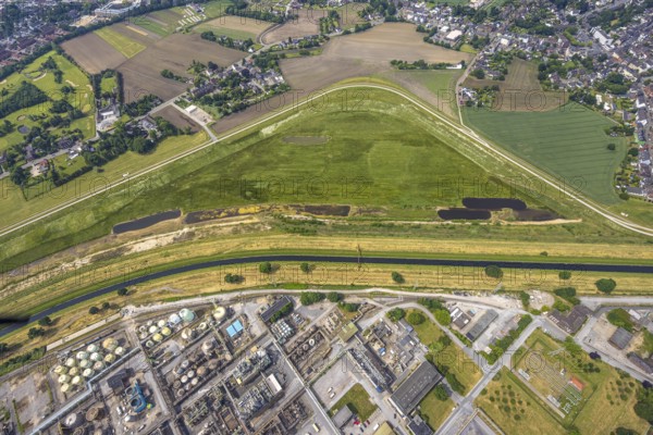 Aerial view, floodplain Holtener Bruch, floodplain at the river Emscher, Holten, Oberhausen, Ruhr area, North Rhine-Westphalia, Germany, DE, Europe, aerial view, aerial photography, aerial photography, overview, bird's-eye view, overview, OberhausenNord