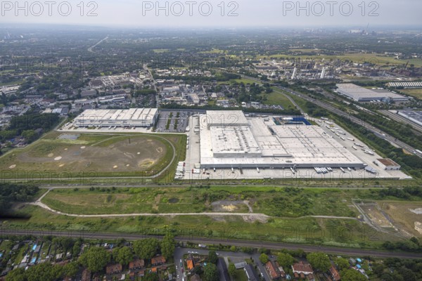 Aerial view, EDEKA Rhein-Ruhr central warehouse, Picnic FCA Oberhausen GmbH e-food warehouse, Schwarze Heide construction site, Schwarze Heide, Oberhausen, Ruhr area, North Rhine-Westphalia, Germany, construction work, construction area, construction site, construction site, construction project, construction site, DE, Europe, commercial enterprises, commercial area, commercial area, commercial property, commercial park, commercial location, commercial use, industrial area, industrial location, logistics, logistics service, logistics service provider, logistics provider, logistics centre, aerial view, aerial photography, aerial photography, new construction, overview, bird's-eye view, overview, OberhausenNord