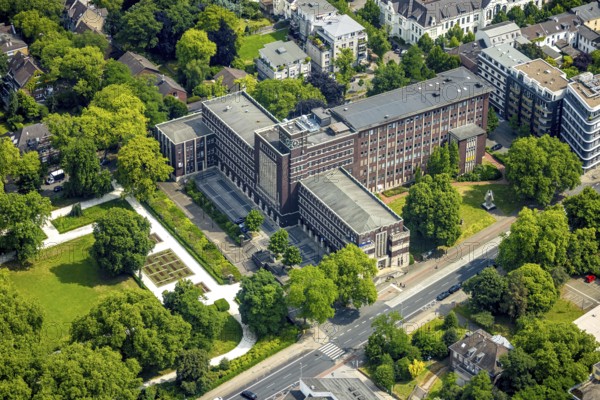 Aerial view, town hall city administration Oberhausen, Oberhausen, Ruhr area, North Rhine-Westphalia, Germany, authority, DE, Europe, aerial photography, aerial photography, aerial photography, town hall, city administration, overview, bird's eye view, birds-eyes view, overview, OberhausenSued