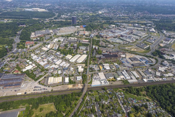 Aerial view, Westfield Centro Einkaufszentrum Neue Mitte, Oberhausen, Ruhr area, North Rhine-Westphalia, Germany, DE, shopping centre, shopping plaza, shopping mall, Europe, aerial view, aerial photography, aerial photography, shopping centre, overview, bird's-eye view, overview, OberhausenSued