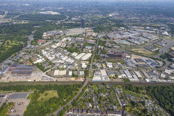 Aerial view, Westfield Centro Einkaufszentrum Neue Mitte, Oberhausen, Ruhr area, North Rhine-Westphalia, Germany, DE, shopping centre, shopping plaza, shopping mall, Europe, aerial view, aerial photography, aerial photography, shopping centre, overview, bird's-eye view, overview, OberhausenSued