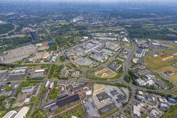 Aerial view, Westfield Centro Einkaufszentrum Neue Mitte, Oberhausen, Ruhr area, North Rhine-Westphalia, Germany, DE, shopping centre, shopping plaza, shopping mall, Europe, aerial view, aerial photography, aerial photography, shopping centre, overview, bird's-eye view, overview, OberhausenSued