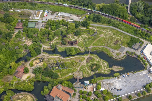 Aerial view, adventure playground in Westfield Centro shopping centre Neue Mitte, Oberhausen, Ruhr area, North Rhine-Westphalia, Germany, DE, Europe, aerial view, aerial photography, aerial photography, overview, birds-eyes view, overview, OberhausenSued