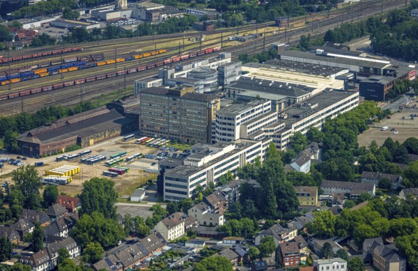 Aerial view, Quartier231 by Sirius Facilities office park, Oberhausen, Ruhr area, North Rhine-Westphalia, Germany, business park, DE, Europe, commercial enterprises, commercial space, commercial area, commercial property, commercial site, commercial use, industrial area, industrial site, aerial photograph, aerial photography, aerial photography, overview, bird's-eye view, overview, OberhausenSued