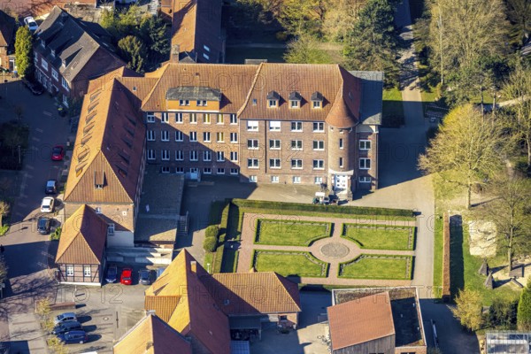 Aerial view, children's sanatorium social institution at Mauritiusplatz, garden, Nordkirchen, Münsterland, North Rhine-Westphalia, Germany, DE, Europe, aerial view, aerial photography, aerial photography, overview, bird's-eye view, overview