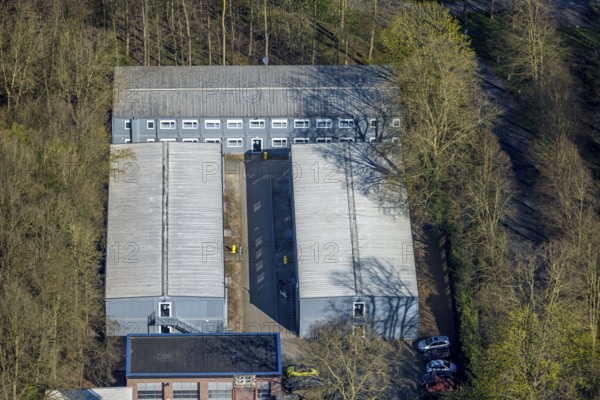 Aerial view, residential container for students, Am palace gardens, Nordkirchen, Münsterland, North Rhine-Westphalia, Germany, DE, Europe, aerial photograph, aerial photography, aerial photography, overview, bird's-eye view, residential complex, residential neighbourhood, residential quarter, birds-eyes view, overview