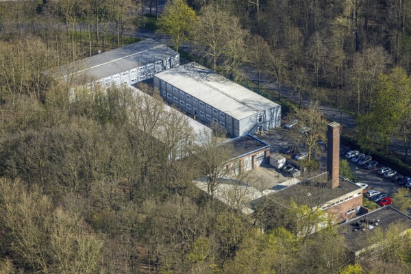 Aerial view, residential container for students, Am palace gardens, Nordkirchen, Münsterland, North Rhine-Westphalia, Germany, DE, Europe, aerial photograph, aerial photography, aerial photography, overview, bird's-eye view, residential complex, residential neighbourhood, residential quarter, birds-eyes view, overview