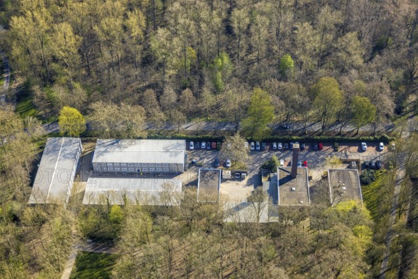 Aerial view, residential container for students, Am palace gardens, Nordkirchen, Münsterland, North Rhine-Westphalia, Germany, DE, Europe, aerial photograph, aerial photography, aerial photography, overview, bird's-eye view, residential complex, residential neighbourhood, residential quarter, birds-eyes view, overview
