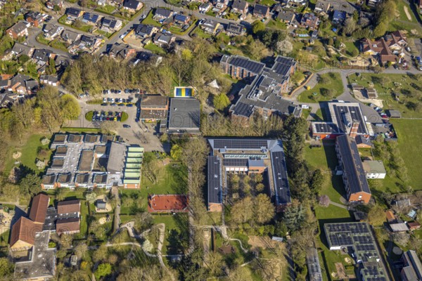 Aerial view, Vestische Caritas-Kliniken GmbH Kinderheilstätte, Maximlian-Kolbe-Schule, Nordkirchen, Münsterland, North Rhine-Westphalia, Germany, education, educational institution, DE, Europe, health care, hospital, clinic, clinic centre, hospital, teaching institute, aerial photograph, aerial photography, aerial photography, medical facility, medical aid, school, overview, bird's eye view, bird's eye view, overview, medical care