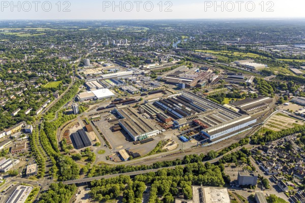 Aerial view, construction site Flex City, formerly Siemens Techno Park, between Mannesmannallee and Kranbahnallee, Altstadt II, Mülheim an der Ruhr, Ruhr area, North Rhine-Westphalia, Germany, construction work, construction area, building site, building plots, construction project, construction site, DE, Europe, aerial view, aerial photography, aerial photography, overview, bird's-eye view, bird's-eye view, overview