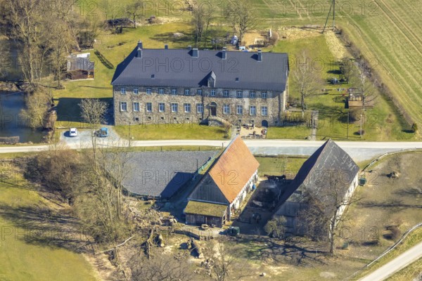 Aerial view, former Galilee Convent, Enste, Meschede, Sauerland, North Rhine-Westphalia, Germany, place of worship, DE, Dominican Sisters of the Klausenberg, Europe, convent, aerial view, aerial photography, aerial photography, sight, overview, bird's-eye view, historical, overview
