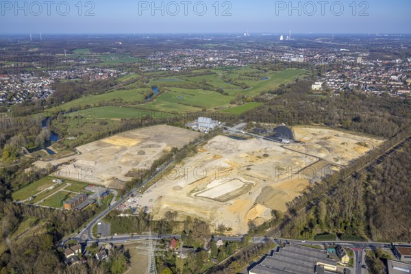 Aerial view, brownfield former STEAG power plant site, Lippholthausen, Lünen, Ruhr area, North Rhine-Westphalia, Germany, DE, Europe, aerial view, aerial photography, aerial photography, Münsterland, overview, bird's-eye view, birds-eyes view, overview