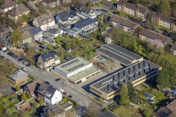 Aerial photo, Overbergschule primary school, Lünen, Ruhr area, North Rhine-Westphalia, Germany, education, educational institution, DE, Europe, primary school, teaching institute, aerial photo, aerial photography, aerial photography, Münsterland, school, overview, bird's eye view, birds-eyes view, overview