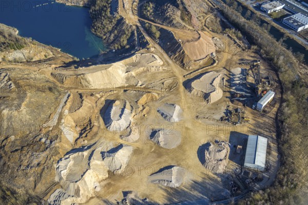 Aerial photo, Grevenbrück quarry, Sporke, Lennestadt, Sauerland, North Rhine-Westphalia, Germany, DE, Europe, aerial photo, aerial photography, aerial photography, quarry, overview, bird's-eye view, overview