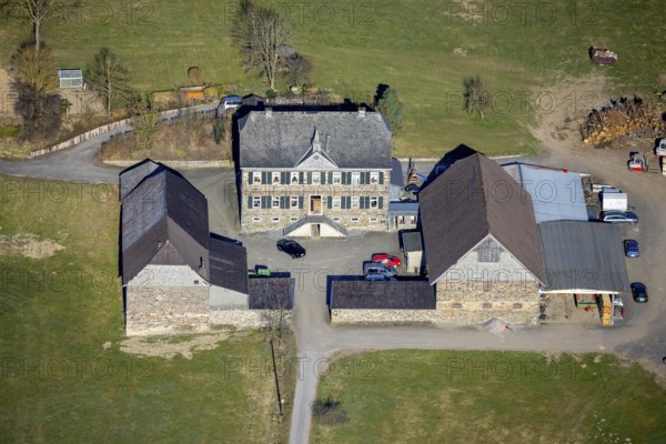 Aerial view, building yard of the city of Lennestadt, Theten, Lennestadt, Sauerland, North Rhine-Westphalia, Germany, authority, DE, Europe, aerial photograph, aerial photography, aerial photography, overview, bird's-eye view, bird's-eye view, overview