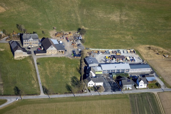 Aerial view, building yard of the city of Lennestadt, Theten, Lennestadt, Sauerland, North Rhine-Westphalia, Germany, authority, DE, Europe, aerial photograph, aerial photography, aerial photography, overview, bird's-eye view, bird's-eye view, overview