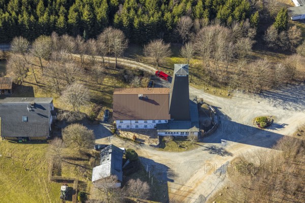 Aerial photo, Rhein-Weser-Turm, restaurant and mountain inn with observation tower, Oberhundem, Kirchhundem, Sauerland, North Rhine-Westphalia, Germany, café, DE, Europe, inn, gastronomy, aerial photography, aerial photography, aerial photography, restaurant, overview, bird's-eye view, birds-eyes view, overview