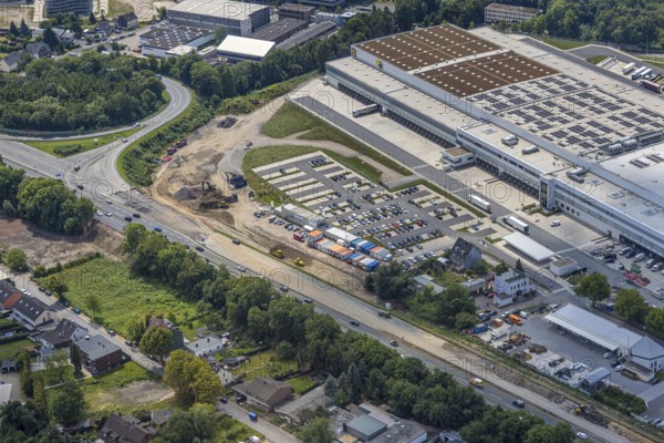 Aerial view, large construction site motorway junction Herne with tunnel construction, motorway A43 between Recklinghausen Emscher- and Rhein-Herne-Kanal overpass and exit Bochum Riehmke, motorway A42, Baukau-West, Herne, Ruhr area, North Rhine-Westphalia, Germany, construction work, construction area, building site, building plots, construction project, building site, Europe, large construction site #Herne #aerial view #aerial photography #aerial photography #aerial photography #North Rhine-Westphalia #North Rhine-Westphalia #Ruhr area #overview #bird perspective