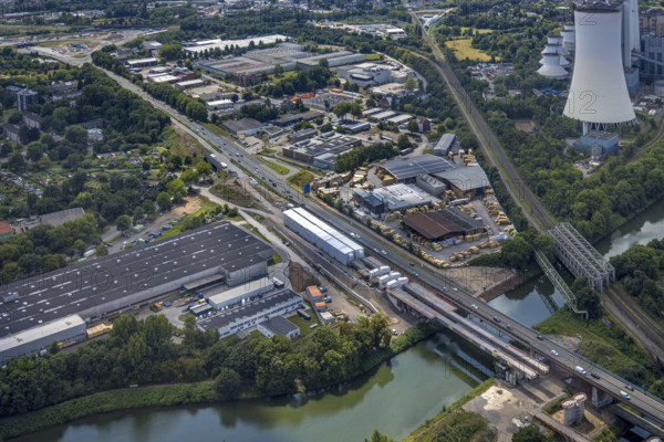 Aerial view, large construction site motorway junction Herne with tunnel construction, motorway A43 between Recklinghausen Emscher- and Rhein-Herne-Kanal overpass and exit Bochum Riehmke, motorway A42, Baukau-West, Herne, Ruhr area, North Rhine-Westphalia, Germany, construction work, construction area, building site, building plots, construction project, building site, Europe, large construction site #Herne #aerial view #aerial photography #aerial photography #aerial photography #North Rhine-Westphalia #North Rhine-Westphalia #Ruhr area #overview #bird perspective