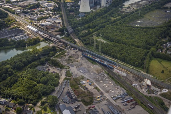 Aerial view, large construction site motorway junction Herne with tunnel construction, motorway A43 between Recklinghausen Emscher- and Rhein-Herne-Kanal overpass and exit Bochum Riehmke, motorway A42, Baukau-West, Herne, Ruhr area, North Rhine-Westphalia, Germany, construction work, construction area, building site, building plots, construction project, building site, Europe, large construction site #Herne #aerial view #aerial photography #aerial photography #aerial photography #North Rhine-Westphalia #North Rhine-Westphalia #Ruhr area #overview #bird perspective