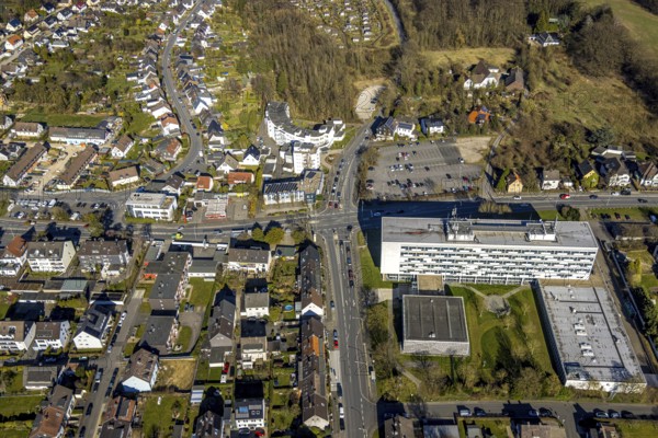 Aerial view, South Westphalia University of Applied Sciences, Hagen site, university quarter, Hagen, Ruhr area, North Rhine-Westphalia, Germany