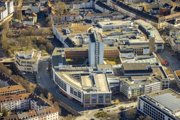 Aerial view, shopping centre Volmegalerie and Rathaus Galerie, Altenhagen, Hagen, Ruhr area, North Rhine-Westphalia, Germany