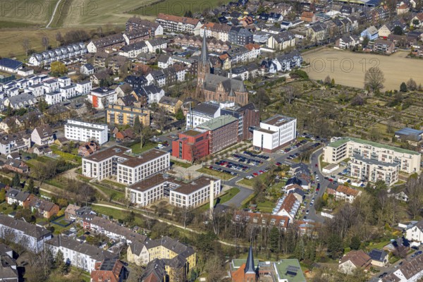 Aerial view, LAGO Die Therme, swimming pool outdoor pool and wellness centre, Börnig, Herne, Ruhr area, North Rhine-Westphalia, Germany, bathing establishment, bathing resort, DE, Europe, outdoor pool, leisure activities, indoor pool, aerial view, aerial photography, aerial photography, swimming pool, swimming pool, overview, bird's-eye view, overview