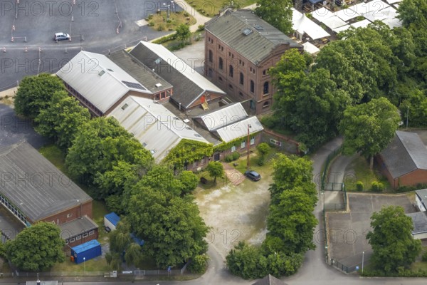 Aerial view, area former colliery Unser Fritz, artist colliery Unser Fritz 2/3, shaft 3, Unser Fritz, Herne, Ruhr area, North Rhine-Westphalia, Germany, DE, Europe, aerial view, aerial photography, aerial photography, overview, birds-eyes view, overview, linksderA43, HernelinksderA43