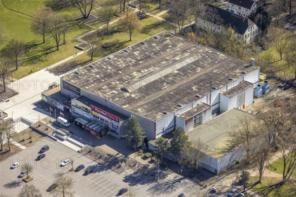 Aerial view, Hannibal Arena in Revierpark Gysenberg, ice rink, Börnig, Herne, Ruhr area, North Rhine-Westphalia, Germany, DE, ice rink, ice sports, Europe, Herne-East, aerial view, aerial photography, aerial photography, sports, overview, bird's-eye view, overview
