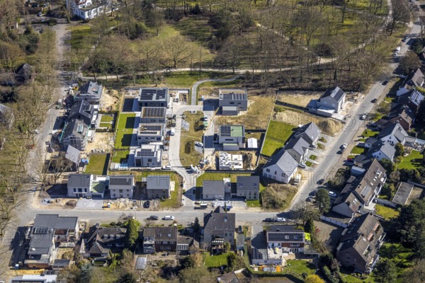 Aerial photo, SEG Herne construction site with new building Schäferstraße Am Stadtgarten, Herne-Mitte, Herne, Ruhr area, North Rhine-Westphalia, Germany, construction work, construction area, construction site, building plots, construction project, construction site, DE, Europe, aerial photo, aerial photography, aerial photography, new building, shell construction, overview, bird's-eye view, bird's-eye view, overview