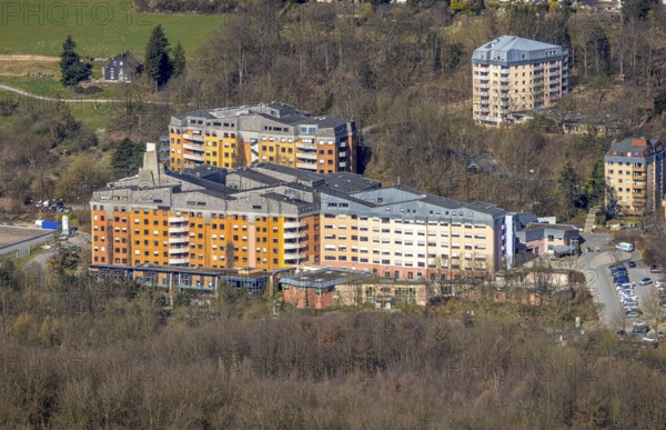 Aerial photo, Gemeinschaftskrankenhaus Herdecke gGmbH, Westende, Herdecke, Ruhr area, North Rhine-Westphalia, Germany, DE, Europe, healthcare, hospital, clinic, clinic centre, hospital, aerial photograph, aerial photography, aerial photography, medical facility, medical aid, overview, bird's-eye view, overview, medical care