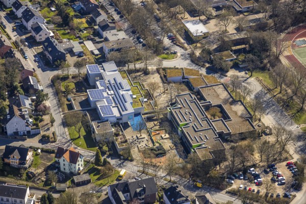 Aerial photo, Werner Richard Schule Grundschule und Realschule am Bleichstein, Herdecke, Ruhr area, North Rhine-Westphalia, Germany, education, educational institution, DE, Europe, educational institute, aerial photography, aerial photography, aerial photography, secondary school, school, overview, bird's-eye view, birds-eyes view, overview