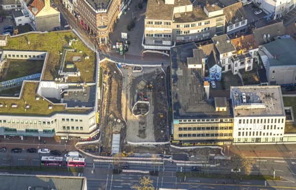 Aerial view, construction site Westentor am City-Center, federal road 63 Westring, centre, Hamm, Ruhr area, North Rhine-Westphalia, Germany