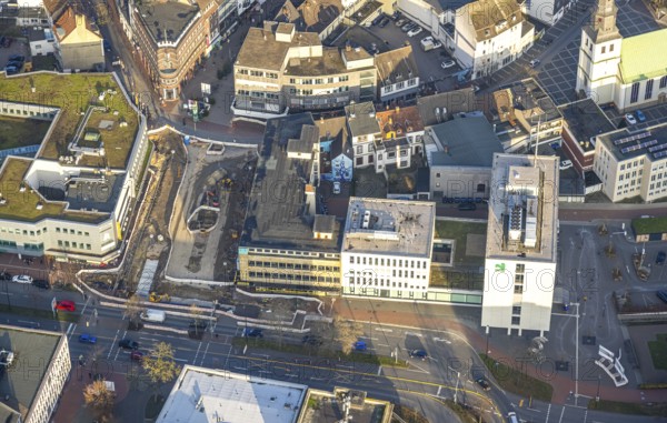Aerial view, construction site Westentor am City-Center, federal road 63 Westring, centre, Hamm, Ruhr area, North Rhine-Westphalia, Germany
