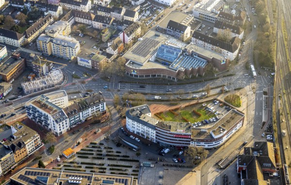 Aerial view, City with Platz der Deutschen Einheit, B&B HOTEL Hamm am Willy-Brandt-Platz, Centre, Hamm, Ruhr area, North Rhine-Westphalia, Germany