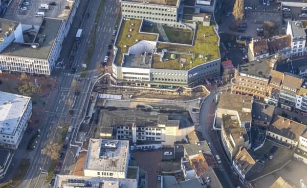 Aerial view, construction site Westentor am City-Center, federal road 63 Westring, centre, Hamm, Ruhr area, North Rhine-Westphalia, Germany