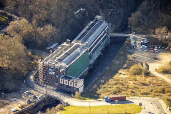 Aerial view, Alte Schraubenfabrik Hagen refurbishment, medium-sized town, Hagen, Ruhr area, North Rhine-Westphalia, Germany