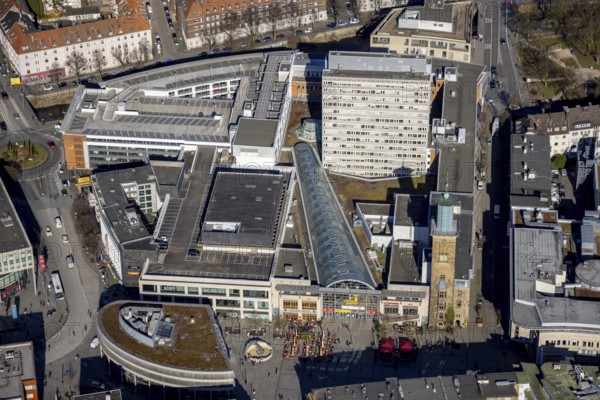 Aerial view, city centre with Rathaus Galerie and Volme Galerie, pedestrian zone Rathauspassage, central city, Hagen, Ruhr area, North Rhine-Westphalia, Germany