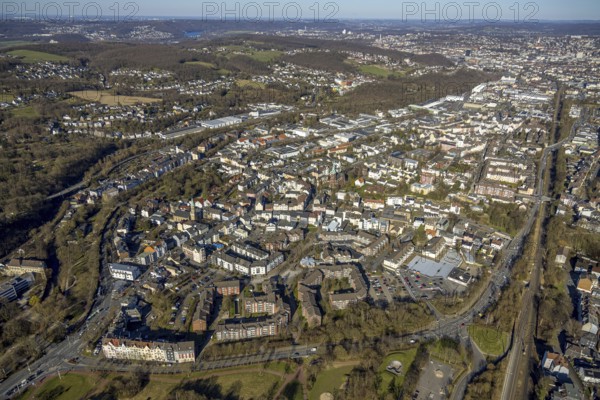 Aerial view, residential area, view of Haspe district, Hagen, Ruhr area, North Rhine-Westphalia, Germany