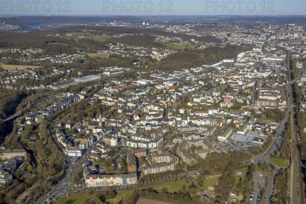 Aerial view, residential area, view of Haspe district, Hagen, Ruhr area, North Rhine-Westphalia, Germany