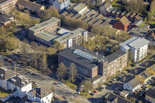 Aerial view, Ernst-Eversbusch-Schule Hauptschule und Realschule Haspe, Haspe, Hagen, Ruhr area, North Rhine-Westphalia, Germany