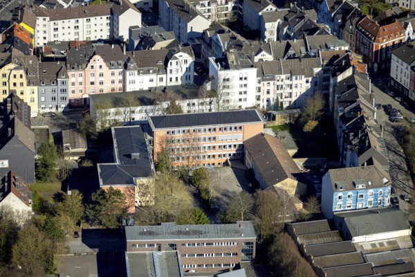 Aerial view, Ernst-Eversbusch-Schule Hauptschule und Realschule Haspe, Haspe, Hagen, Ruhr area, North Rhine-Westphalia, Germany