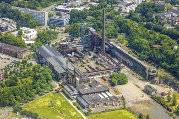 Aerial view, LWL-Museum Henrichshütte and former blast furnace, Hattingen, Ruhr area, North Rhine-Westphalia, Germany, DE, Europe, leisure centre, aerial view, aerial photography, aerial photography, overview, bird's-eye view, overview