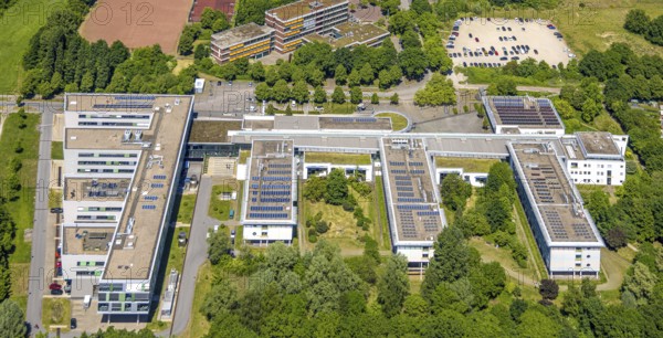 Aerial view, Westphalian University, University of Applied Sciences, Buer, Gelsenkirchen, Ruhr area, North Rhine-Westphalia, Germany