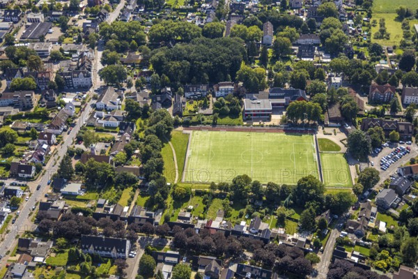 Aerial view, Hegestraße sports ground and football stadium, Rentfort, Gladbeck, Ruhr area, North Rhine-Westphalia, Germany