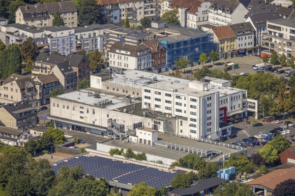Aerial view, Wilhelmstraße shopping centre with Rewe supermarket, Gladbeck, Ruhr area, North Rhine-Westphalia, Germany