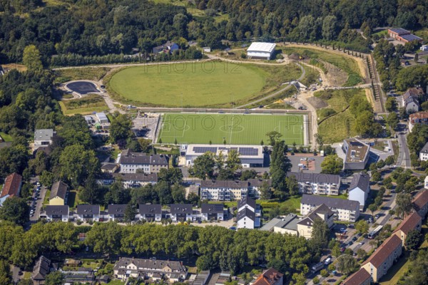 Aerial view, SportPark Mottbruch, football stadium of SuS Schwarz Blau Gladbeck, Brauck, Gladbeck, Ruhr area, North Rhine-Westphalia, Germany
