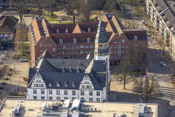 Aerial view, City Hall and New City Hall, Gladbeck, Ruhr Area, North Rhine-Westphalia, Germany
